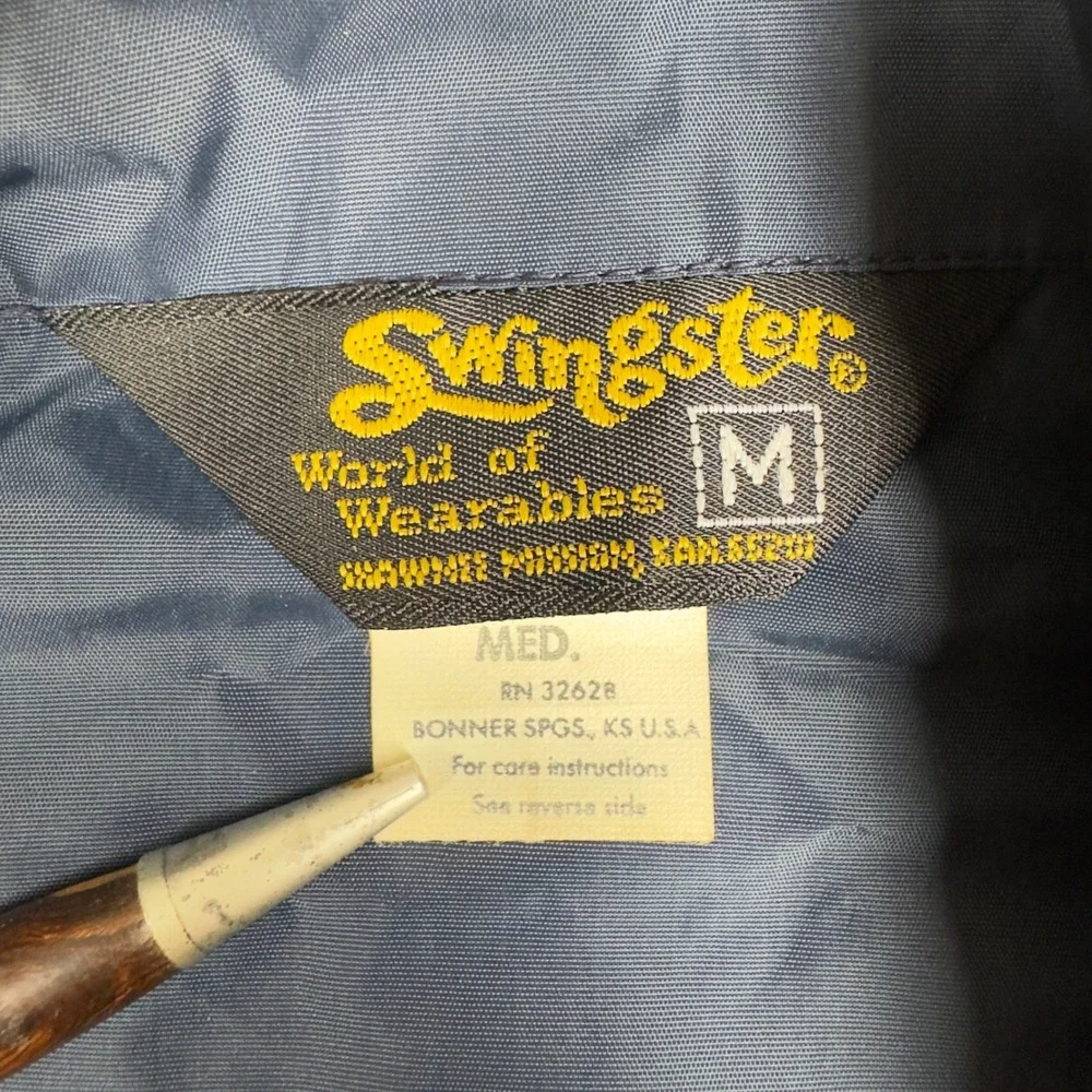 Vintage Bridgestone Cafe Racing Jacket Men's M Blue Yellow 70s 80s Swingster USA